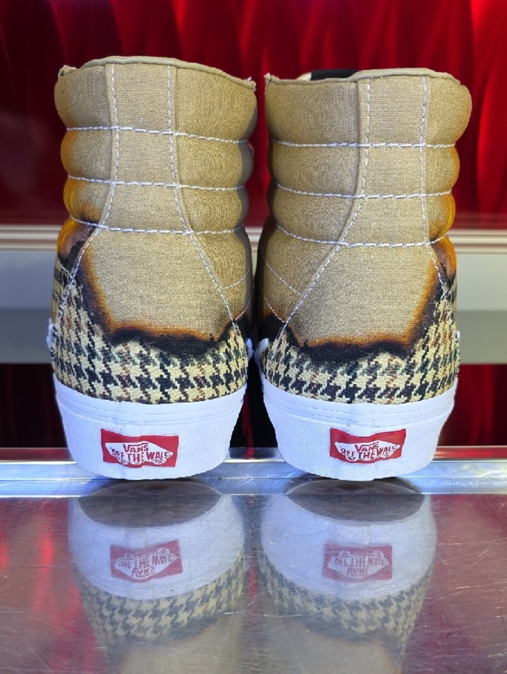 Vans Sk8-Hi Bolt Big Reveal Taos Taupe Houndstooth Burn Men 11 Women 12.5 New